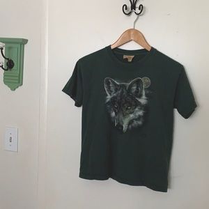 Vintage Animal Wolf Unisex T-Shirt Cotton Rare